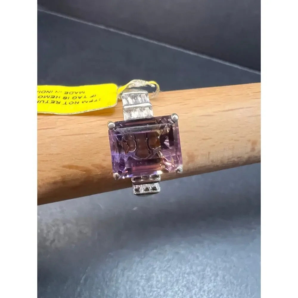 NEW ametrine and topaz sterling silver ring size 11